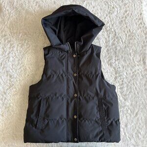 Womens Kyodan Black Hooded Puffer Vest Quilted, Like New, Outdoor Streetwear XS
